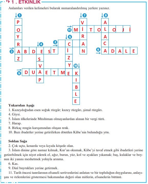 8. Sınıf Türkçe Ders Kitabı Sayfa 26 Cevapları Hecce Yayınları