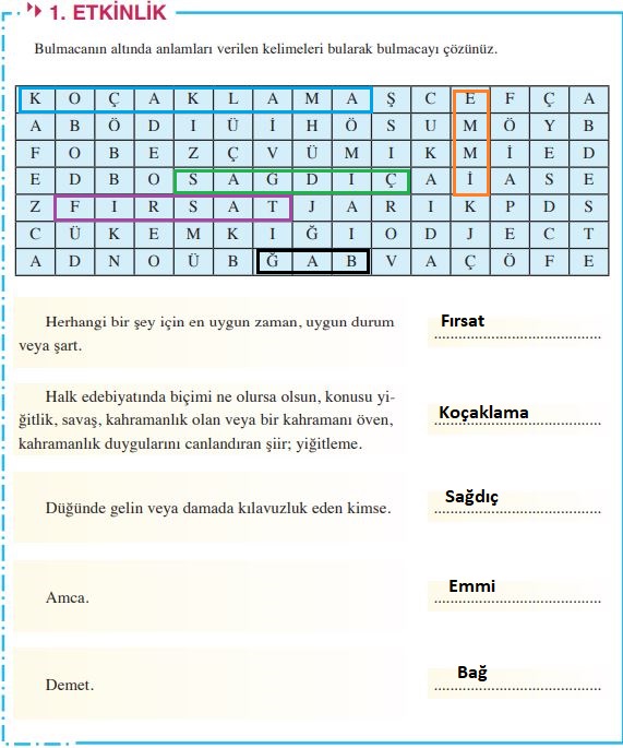 8. Sınıf Türkçe Ders Kitabı Sayfa 100 Cevapları Hecce Yayınları