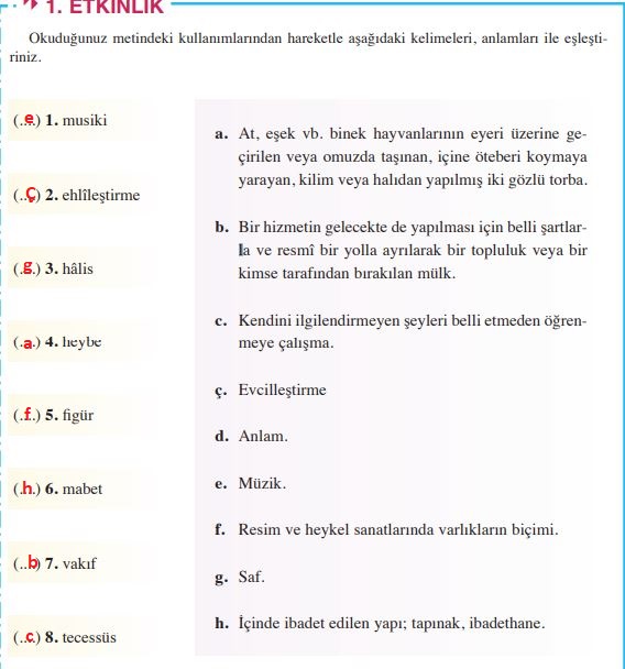 8. Sınıf Türkçe Ders Kitabı Sayfa 94 Cevapları Hecce Yayınları