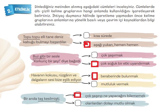 5. Sınıf Türkçe Ders Kitabı 14. Sayfa Cevapları MEB Yayınları 