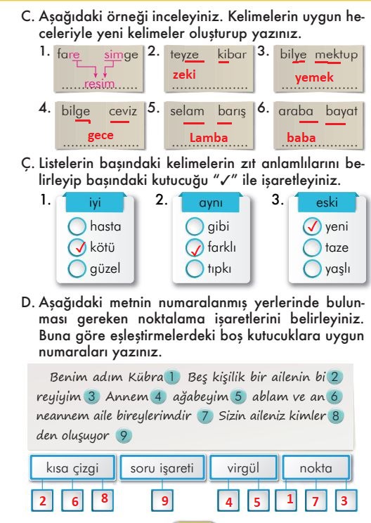 2. Sınıf Türkçe Ders Kitabı 47. Sayfa Cevapları İlke Yayınları