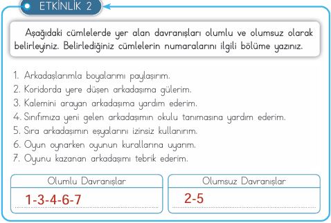 3. Sınıf Hayat Bilgisi Ders Kitabı Cevapları Sayfa 18 MEB Yayınları