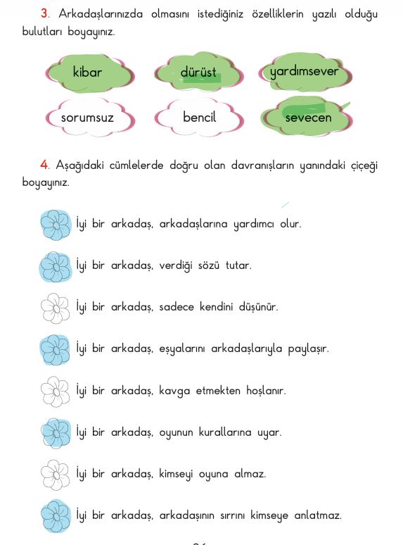 3. Sınıf Hayat Bilgisi Ders Kitabı Cevapları Sayfa 26 SDR İpekyolu Yayınları