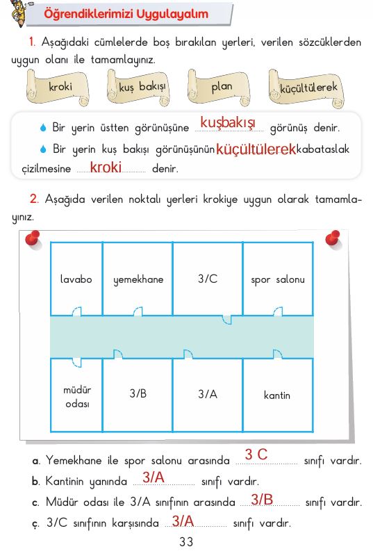 3. Sınıf Hayat Bilgisi Ders Kitabı Cevapları Sayfa 33 SDR İpekyolu Yayınları