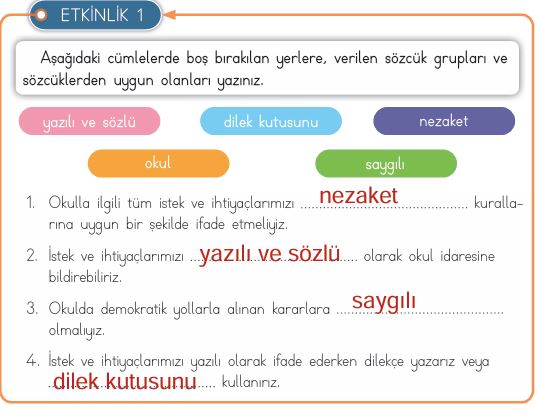 3. Sınıf Hayat Bilgisi Ders Kitabı Cevapları Sayfa 34 MEB Yayınları