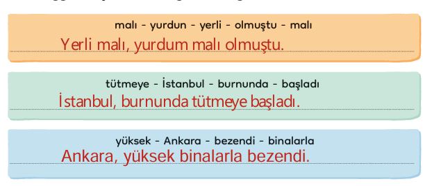 3. Sınıf Türkçe Ders Kitabı 61. Sayfa Cevapları MEB Yayınları