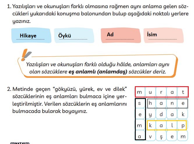 3. Sınıf Türkçe Ders Kitabı 38. Sayfa Cevapları MEB Yayınları