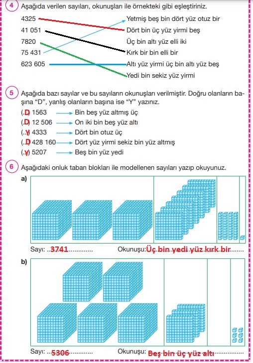 4. Sınıf Matematik Ders Kitabı Cevapları Pasifik Yayınları Sayfa 21