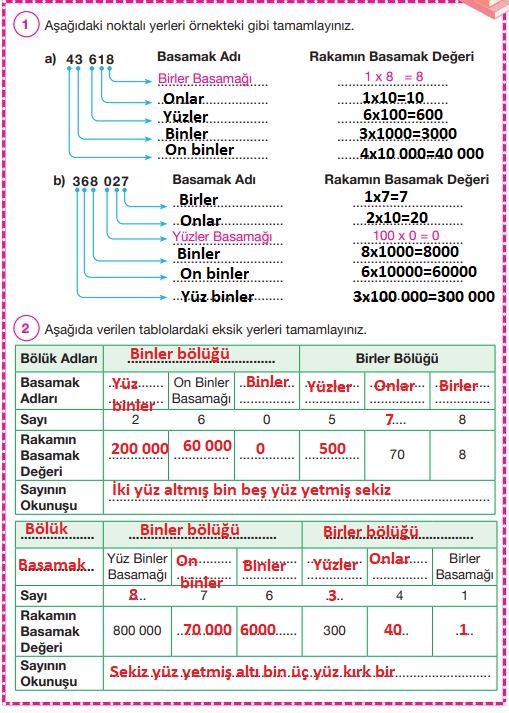 4. Sınıf Matematik Ders Kitabı Cevapları Pasifik Yayınları Sayfa 29