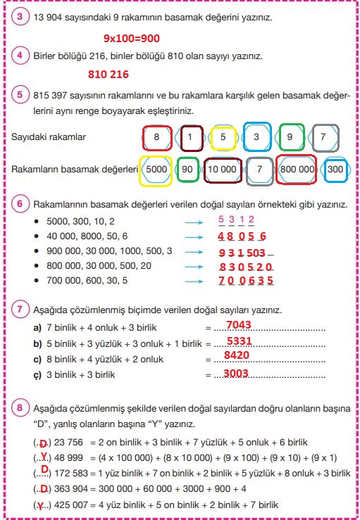 4. Sınıf Matematik Ders Kitabı Cevapları Pasifik Yayınları Sayfa 30