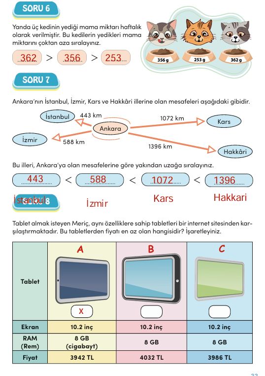 4. Sınıf MEB Matematik Ders Kitabı Cevapları Sayfa 33