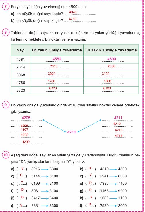 4. Sınıf Matematik Ders Kitabı Cevapları Pasifik Yayınları Sayfa 34