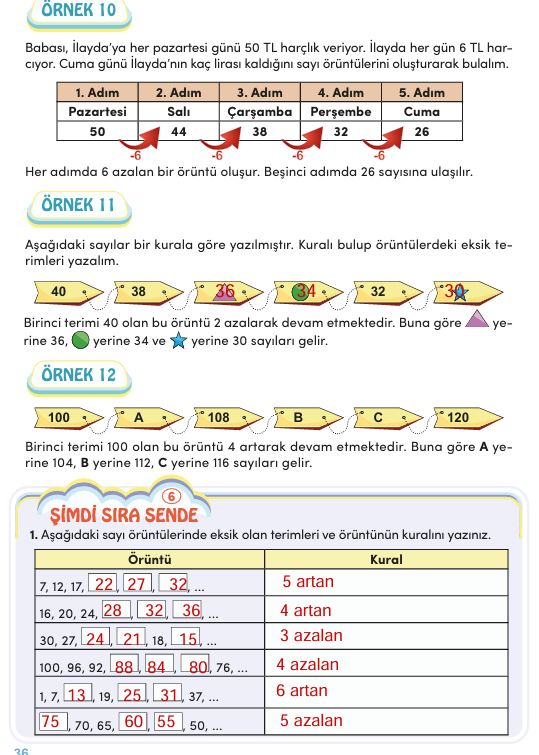 4. Sınıf MEB Matematik Ders Kitabı Cevapları Sayfa 36