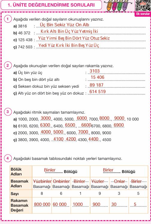 4. Sınıf Matematik Ders Kitabı Cevapları Pasifik Yayınları Sayfa 57