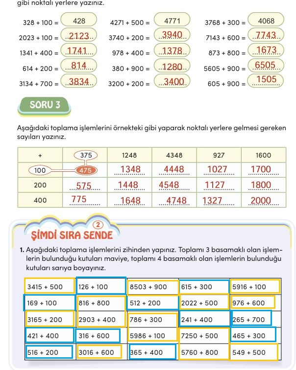 4. Sınıf MEB Matematik Ders Kitabı Cevapları Sayfa 58