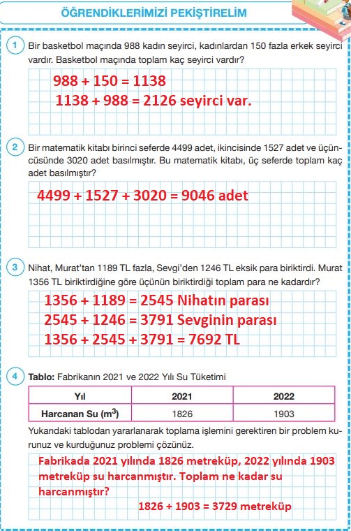 4. Sınıf Matematik Ders Kitabı Cevapları Pasifik Yayınları Sayfa 74