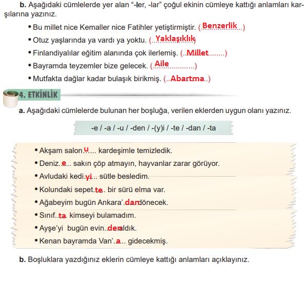 6. Sınıf Türkçe Ders Kitabı 32. Sayfa Cevapları MEB Yayınları