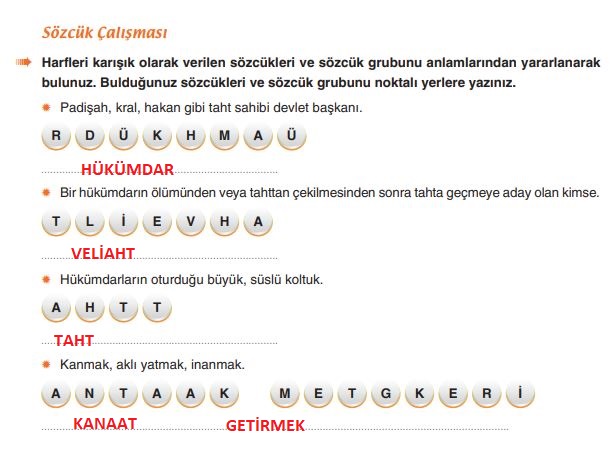 6. Sınıf Türkçe Ders Kitabı 28. Sayfa Cevapları Yıldırım Yayınları