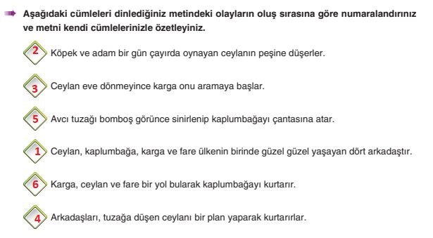 6. Sınıf Türkçe Ders Kitabı 36. Sayfa Cevapları Yıldırım Yayınları