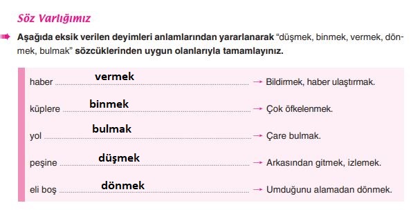 6. Sınıf Türkçe Ders Kitabı 37. Sayfa Cevapları Yıldırım Yayınları