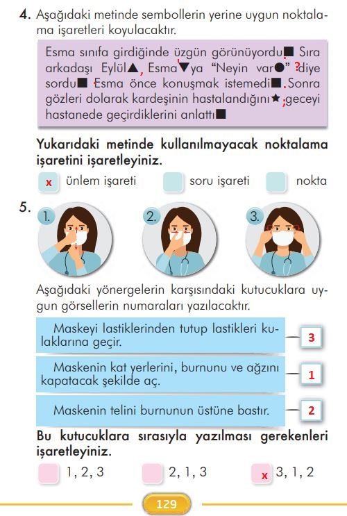 2. sınıf türkçe ders kitabı cevapları sayfa 129 ilke yayınları