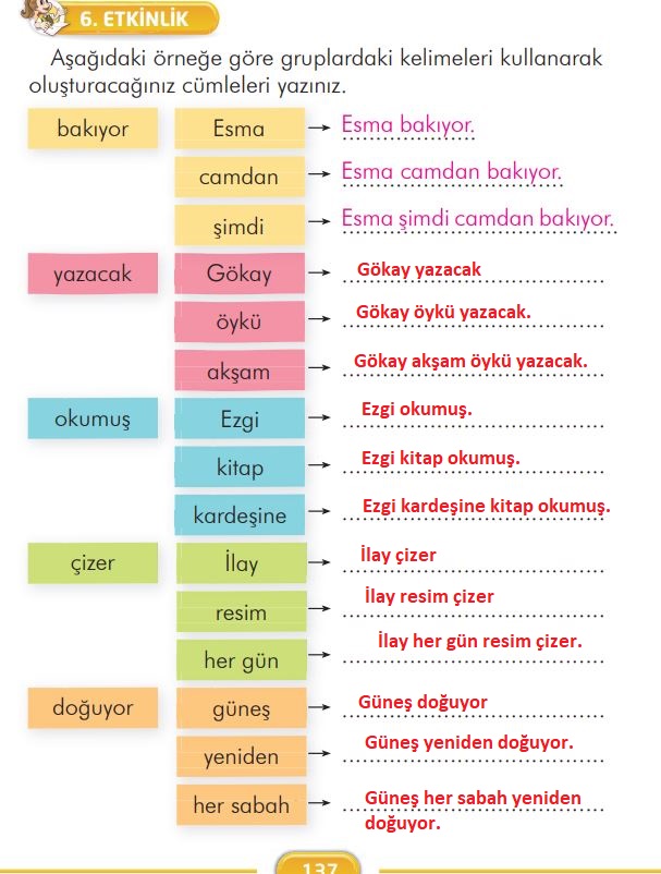 2. sınıf türkçe ders kitabı cevapları sayfa 137 ilke yayınları