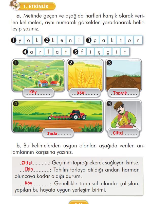 2. sınıf türkçe ders kitabı cevapları sayfa 141 ilke yayınları