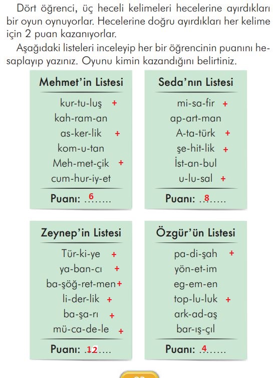 2. sınıf türkçe ders kitabı sayfa 82 cevapları ilke yayınları