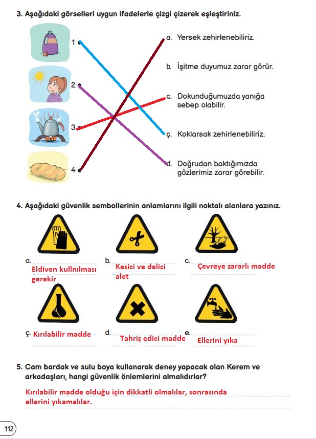 3. sınıf fen bilimleri ders kitabı cevapları sayfa 112 meb yayınları