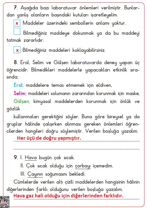 3. sınıf fen bilimleri sayfa 106 cevapları SDR Dikey yayınları