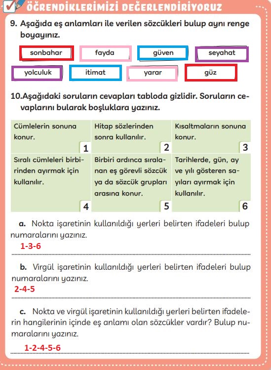 3. sınıf türkçe ders kitabı sayfa 78 cevapları meb yayınları