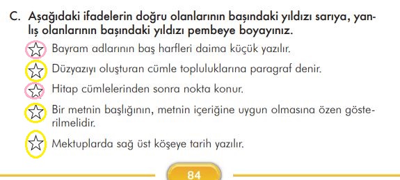 3. sınıf türkçe ders kitabı sayfa 84 ilke yayınları