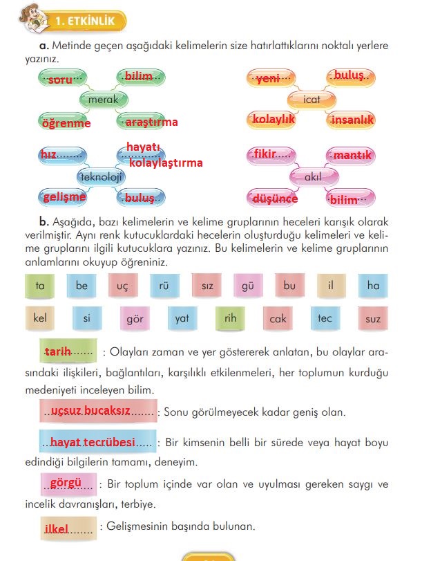 3. sınıf türkçe ders kitabı sayfa 91 cevapları ilke yayınları