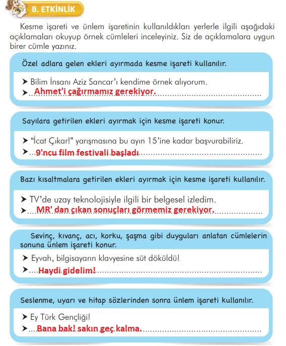 3. sınıf türkçe ders kitabı sayfa 96 cevapları ilke yayınları