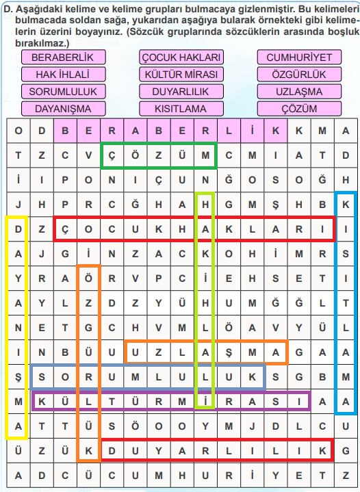 4. sınıf insan hakları 50. sayfa cevapları meb yayınları