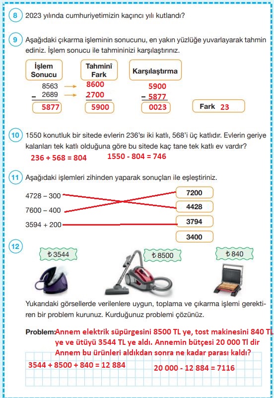 4. sınıf matematik ders kitabı cevapları sayfa 84 pasifik yayınları