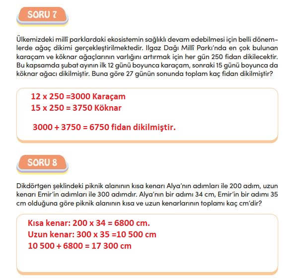 4. sınıf matematik ders kitabı cevapları sayfa 87 meb yayınları