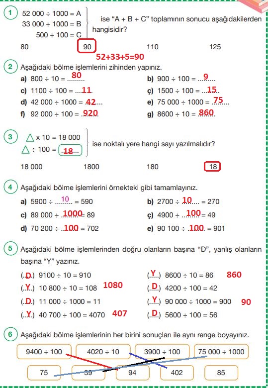 4. sınıf matematik ders kitabı sayfa 114 cevapları pasifik yayınları