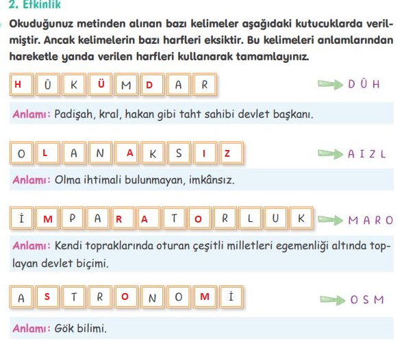 4. sınıf türkçe 71. sayfa cevapları tuna yayınları