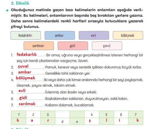 4. sınıf türkçe ders kitabı sayfa 100 cevapları tuna yayınları