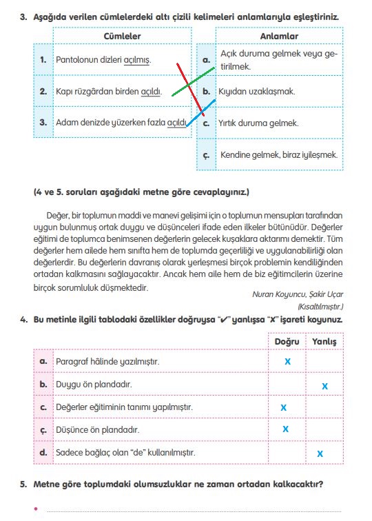 4. sınıf türkçe ders kitabı sayfa 112 cevapları tuna yayınları