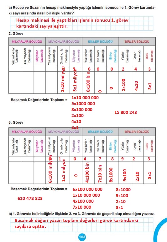 5. sınıf matematik ders kitabı cevapları sayfa 103 meb yayınları 1. kitap