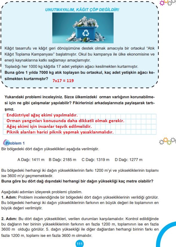 5. sınıf matematik ders kitabı cevapları sayfa 111 meb yayınları