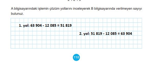 5. sınıf matematik ders kitabı cevapları sayfa 118 meb yayınları