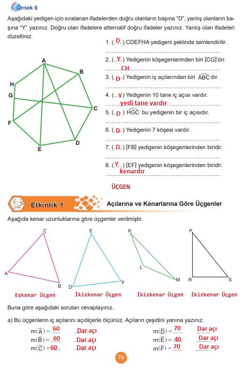 5. sınıf matematik ders kitabı sayfa 70 cevapları meb yayınları