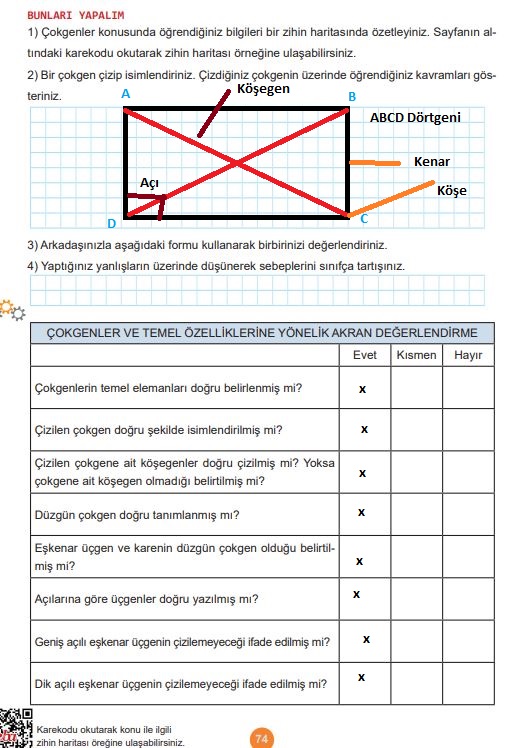 5. sınıf matematik ders kitabı sayfa 74 cevapları meb yayınları