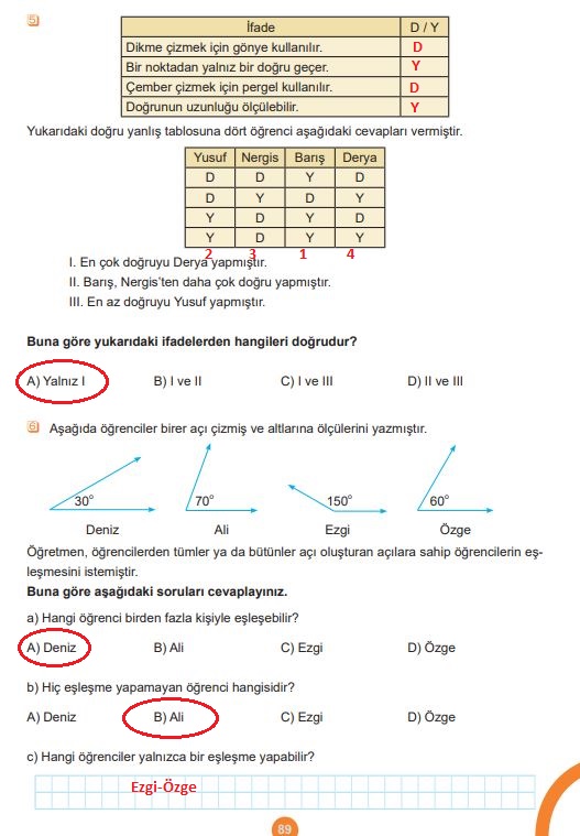 5. sınıf matematik ders kitabı sayfa 89 cevapları meb yayınları