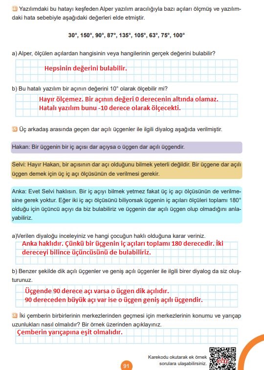 5. sınıf matematik ders kitabı sayfa 91 cevapları meb yayınları