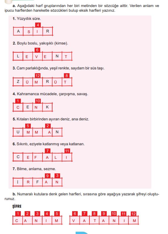 6. sınıf türkçe 47. sayfa cevapları meb yayınları