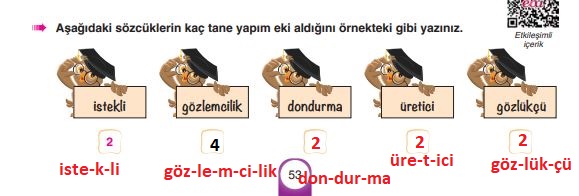 6. sınıf türkçe 53. sayfa cevapları yıldırım yayınları